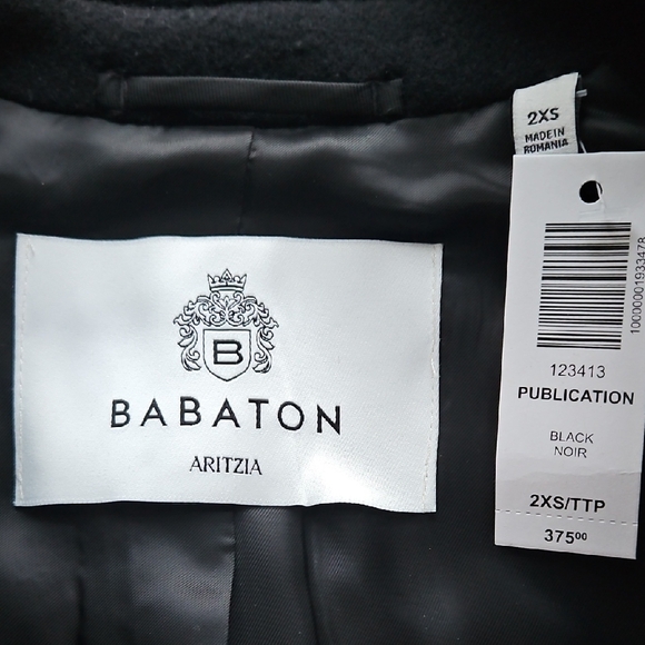 Babaton - Aritzia - Publication Coat - Elegant Gray Double-Breasted Women's Coat - Picture 5 of 12